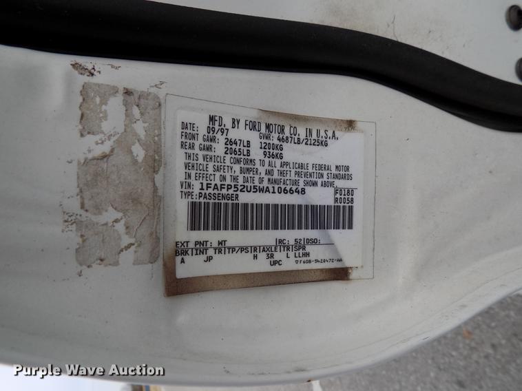 image for item DD3627 1998 Ford Taurus