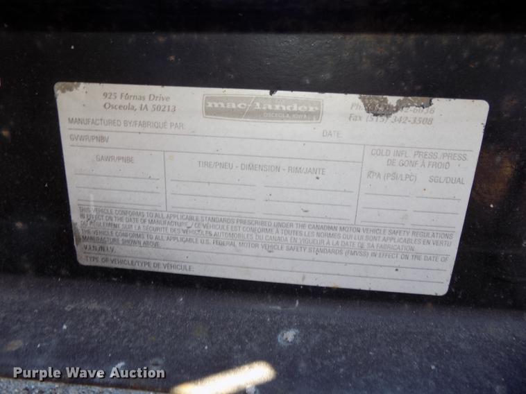 image for item DE7583 2002 Maclander 18TSLWB utility trailer