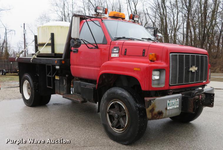 image for item DG3842 1997 Chevrolet C7500 dump flatbed truck