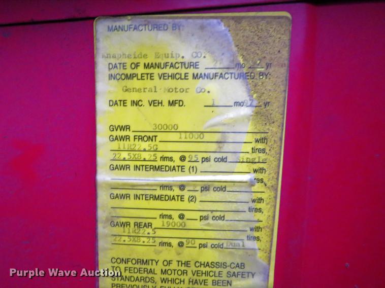 image for item DG3842 1997 Chevrolet C7500 dump flatbed truck