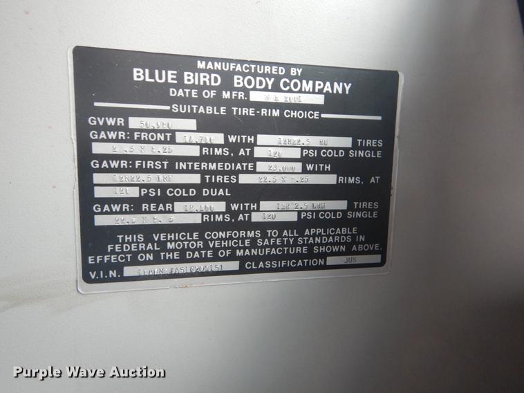 image for item FH9045 2001 Blue Bird LTC-40 coach bus