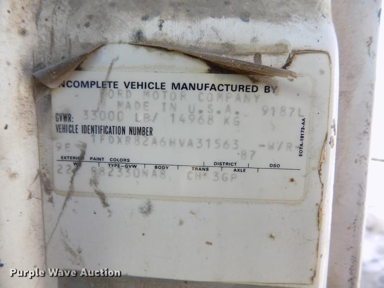 image for item FH9059 1987 Ford LN8000 refuse truck