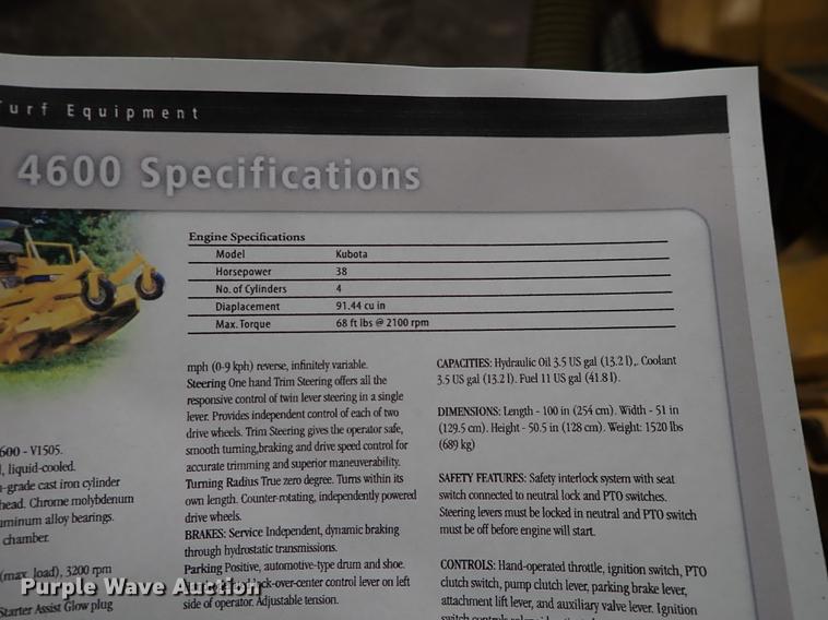 image for item FH9638 Hustler 4600 ZTR lawn mower