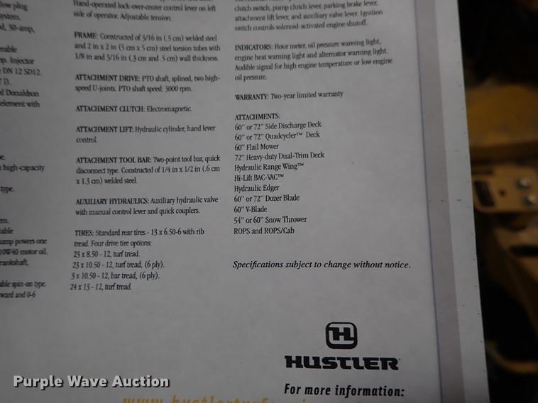 image for item FH9638 Hustler 4600 ZTR lawn mower