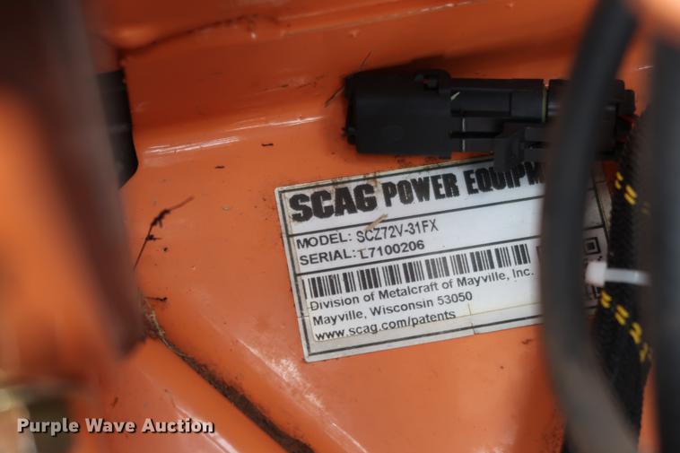 image for item FQ9221 2017 Scag Cheetah SCZ72V-31FX ZTR lawn mower