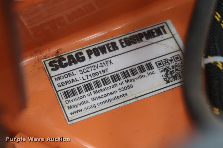 image for item FQ9222 2017 Scag Cheetah SCZ72V-31FX ZTR lawn mower