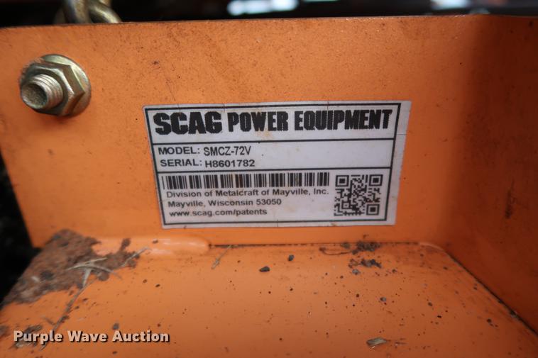 image for item FQ9224 2017 Scag Cheetah SCZ72V-31FX ZTR lawn mower