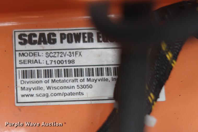 image for item FQ9224 2017 Scag Cheetah SCZ72V-31FX ZTR lawn mower