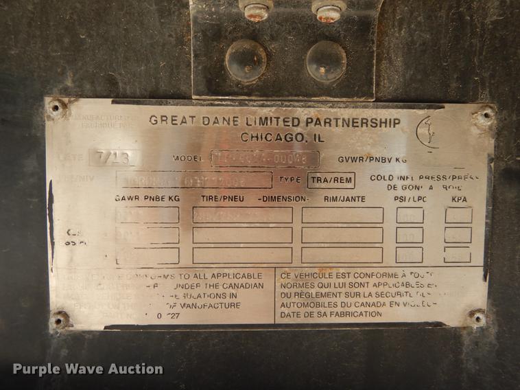 image for item DC0200 2014 Great Dane FLP002400048 flatbed trailer