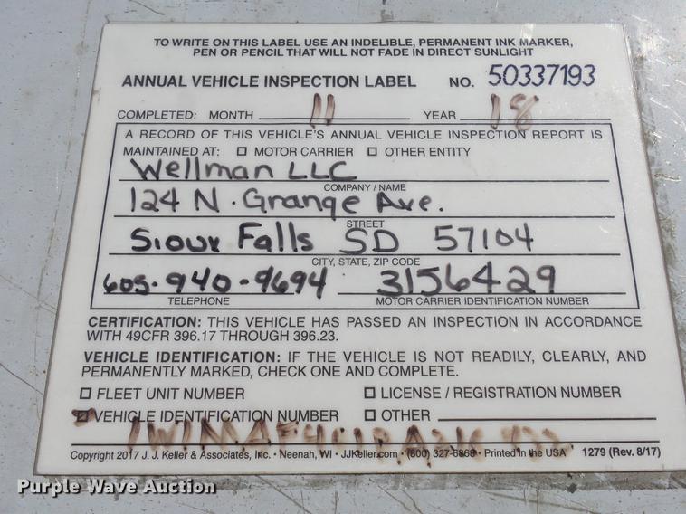 image for item DX9165 1993 Wilson DWH-200 double hopper bottom grain trailer