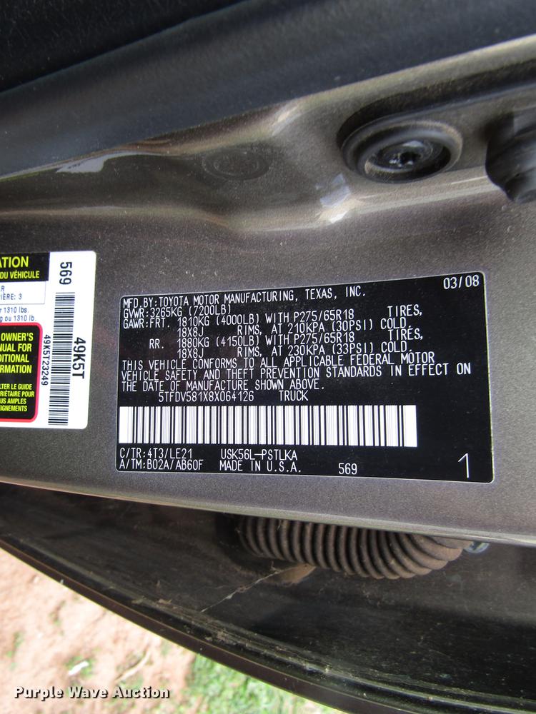 image for item DB6868 2008 Toyota Tundra CrewMax pickup truck