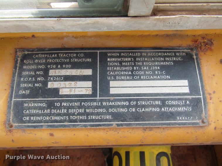 image for item DB6876 1972 Caterpillar 930C wheel loader