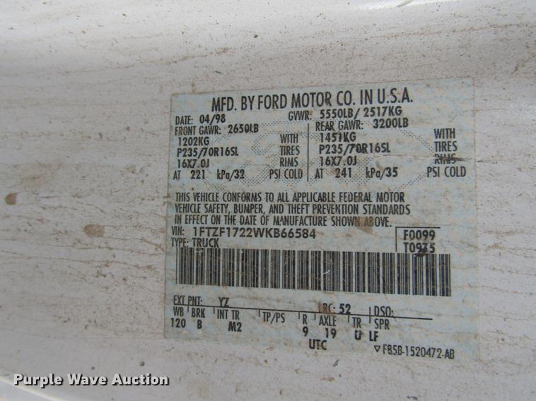 image for item DB6877 1998 Ford F150 pickup truck