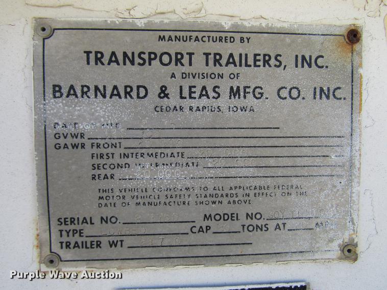 image for item DB6887 1975 Transport lowboy equipment trailer