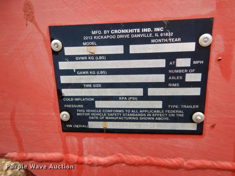 image for item DC8741 2006 Cronkhite 2950EWA utility trailer