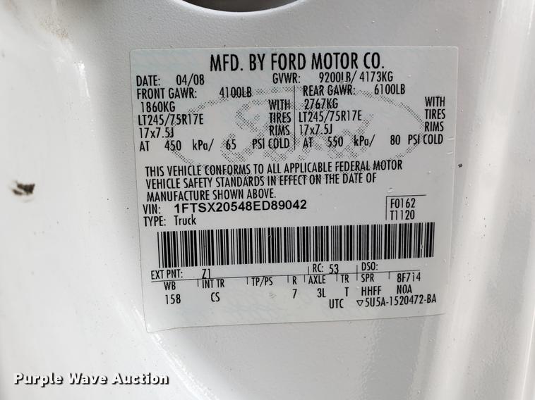 image for item DD3982 2008 Ford F250 Super Duty SuperCab pickup truck