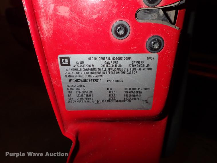 image for item DF8741 2007 Chevrolet Silverado 2500HD pickup truck