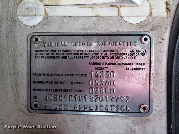 image for item DG3845 1995 Chevrolet W4500 dump truck