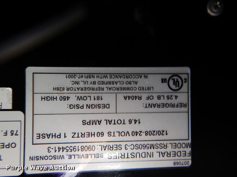 image for item EB9662 Federal Industries RSSM560SC-3 air curtain merchandiser