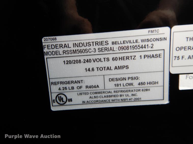 image for item EB9663 Federal Industries RSSM560SC-3 air curtain merchandiser