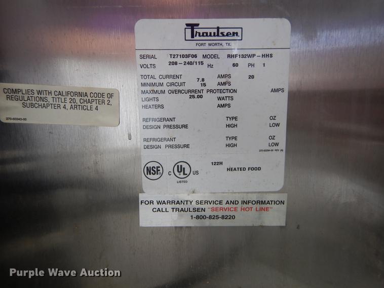 image for item EB9668 Traulsen RHF132WP-HHS stainless steel warming cabinet