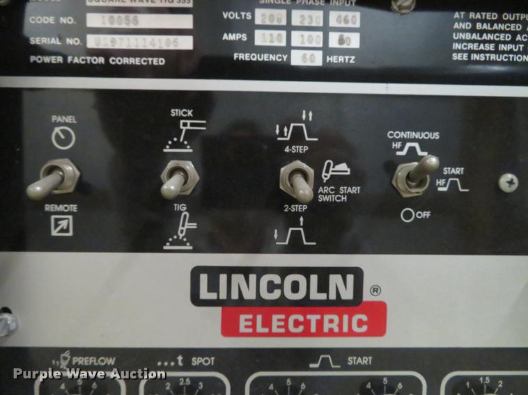 image for item EV9575 Lincoln Square Wave TIG-355 welder