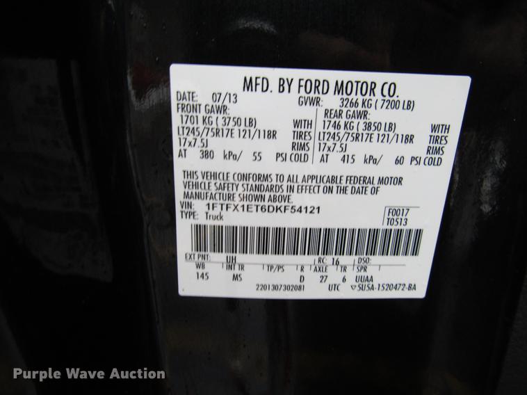 image for item FJ9620 2013 Ford F150 SuperCab pickup truck