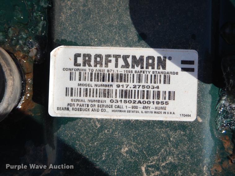 image for item FQ9560 Craftsman 917.275034 lawn mower
