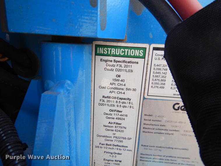 image for item FQ9565 2013 Genie Z45/25J boom lift