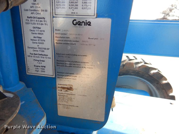 image for item FQ9565 2013 Genie Z45/25J boom lift