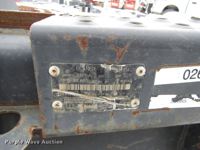 image for item DB6839 2011 Bobcat 24PLA skid steer cold planer