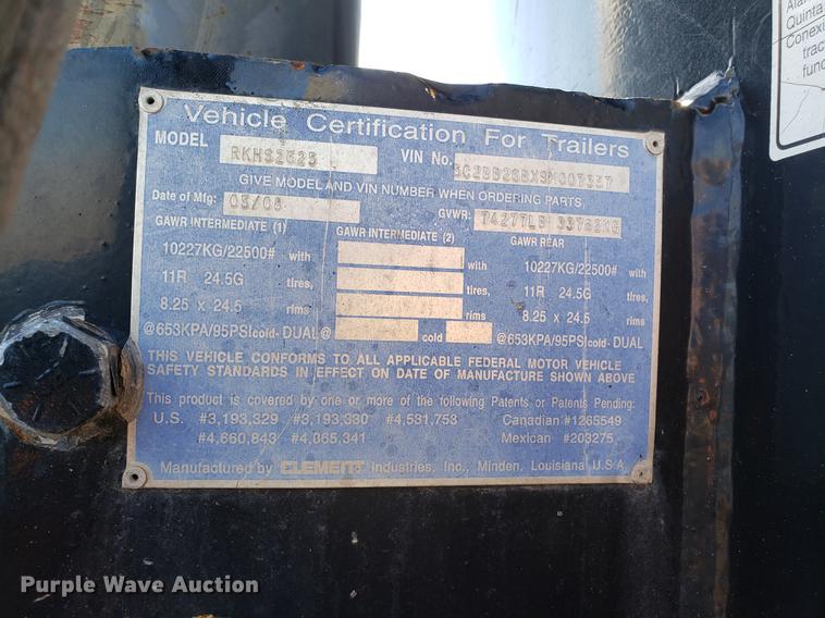 image for item DD3973 2009 Clement RKH52625 end dump trailer