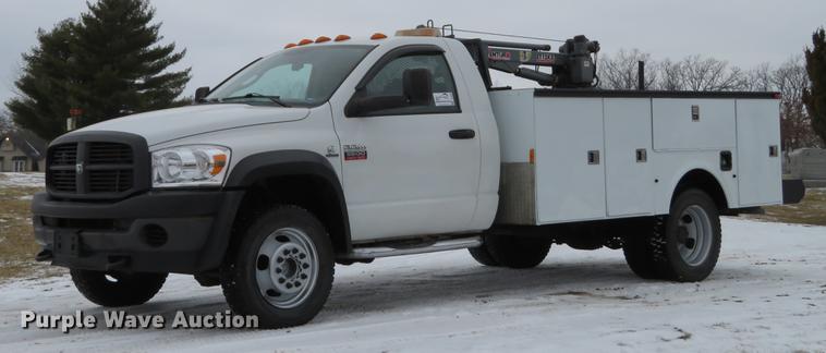 image for item DG3869 2008 Dodge Ram 5500HD utility truck with crane
