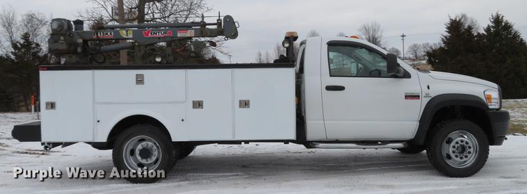 image for item DG3869 2008 Dodge Ram 5500HD utility truck with crane