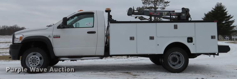 image for item DG3869 2008 Dodge Ram 5500HD utility truck with crane
