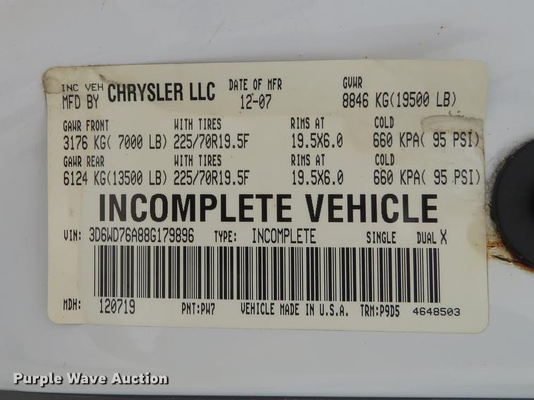 image for item DG3869 2008 Dodge Ram 5500HD utility truck with crane