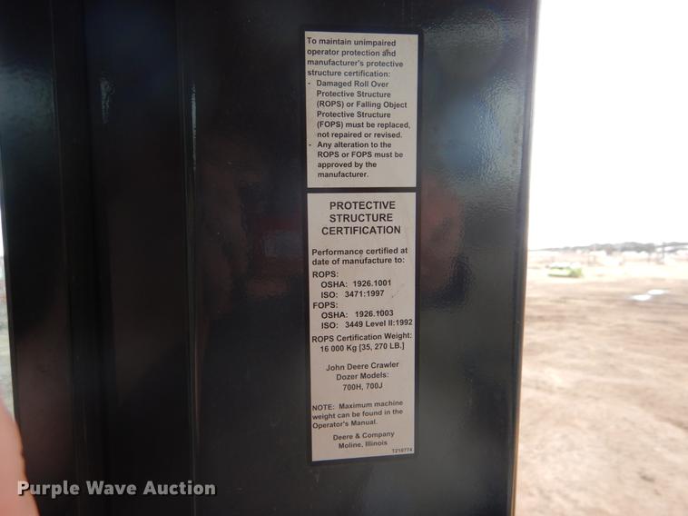 image for item DY9223 2007 John Deere 700J XLT dozer