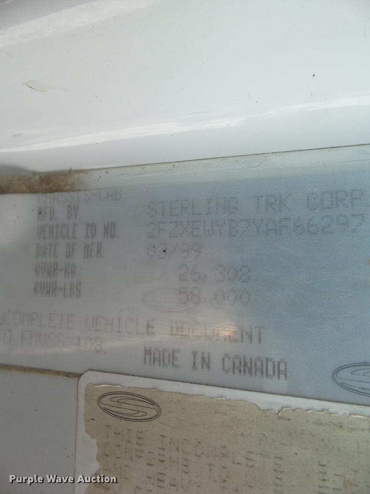 image for item L5735 2000 Sterling LT9500 crane truck