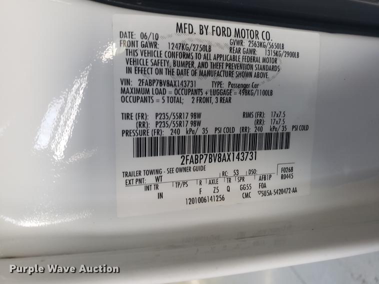 image for item AV9285 2010 Ford Crown Victoria Police Interceptor