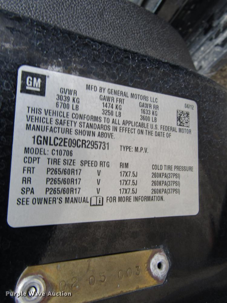 image for item DB6800 2012 Chevrolet Tahoe Police SUV