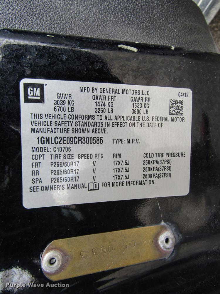 image for item DB6803 2012 Chevrolet Tahoe Police SUV