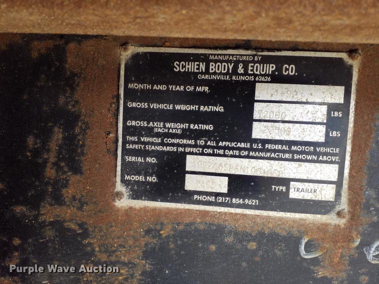 image for item DB6826 1992 Schien 246D end dump trailer