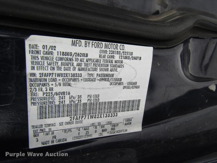 image for item DB6831 2002 Ford Crown Victoria Police Interceptor