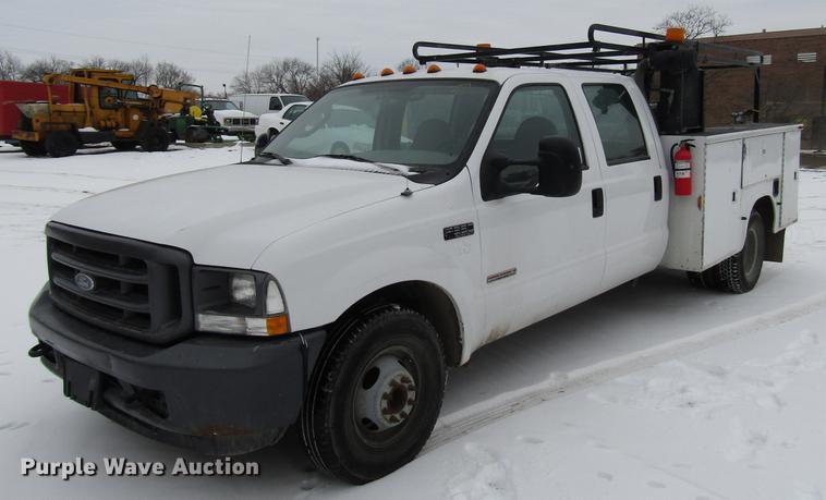 image for item DB6835 2004 Ford F350 Super Duty Crew Cab utility bed pickup truck