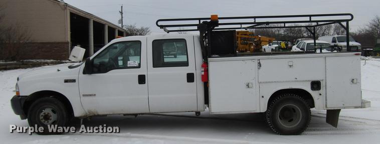 image for item DB6835 2004 Ford F350 Super Duty Crew Cab utility bed pickup truck