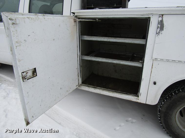 image for item DB6835 2004 Ford F350 Super Duty Crew Cab utility bed pickup truck