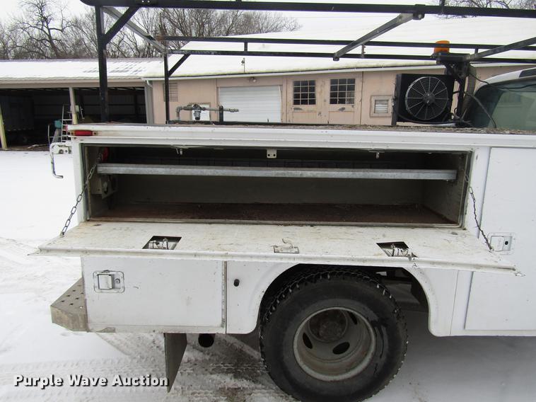 image for item DB6835 2004 Ford F350 Super Duty Crew Cab utility bed pickup truck