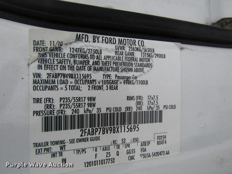 image for item DB6836 2011 Ford Crown Victoria Police Interceptor