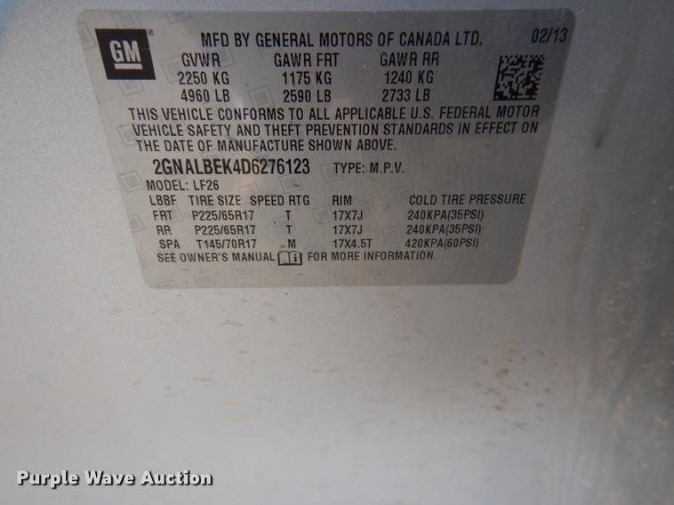 image for item DE0136 2013 Chevrolet Equinox SUV