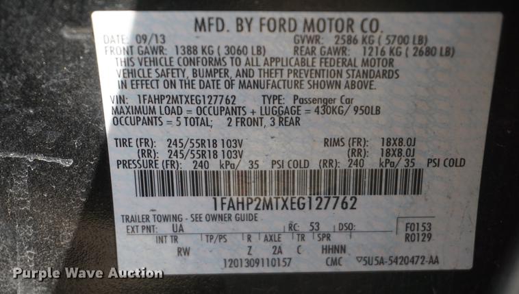 image for item DE3387 2014 Ford Taurus Police Interceptor